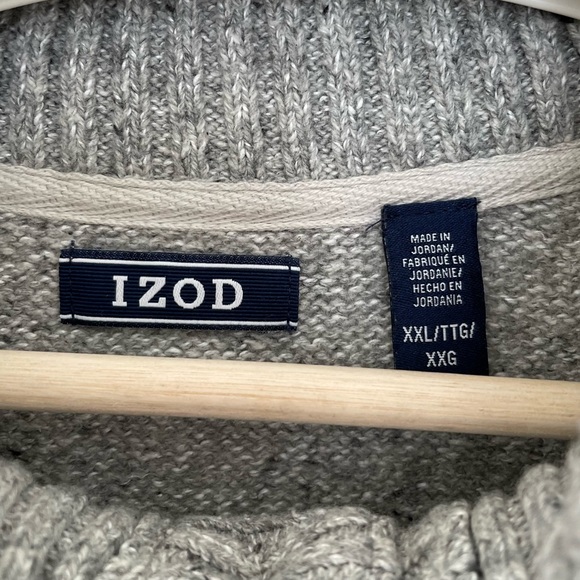 Izod Men’s Button Up Sweater - XXL Heather Gray Great Condition! Size 2XL - Picture 3 of 3